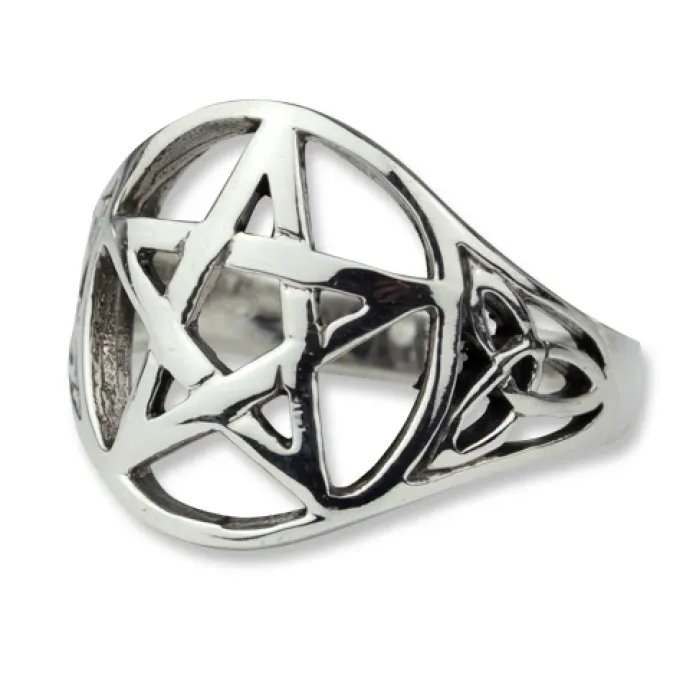 Echt etNox Celtic Pentagram Ring 925 Silver