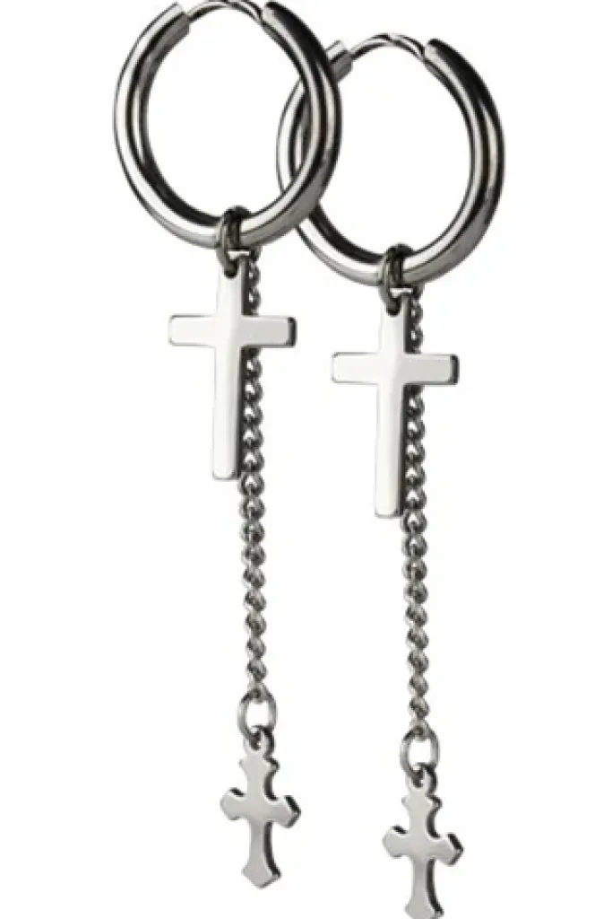 Echt etNox Crosses with chain Earrings