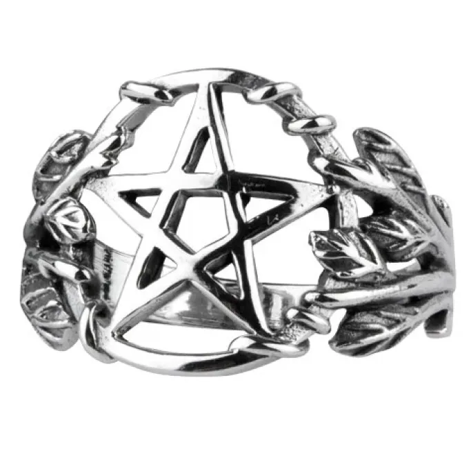 Echt etNox Gothic Pentagram Ring Sterling Silver