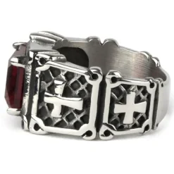 Echt etNox Red Crystal Cross Ring