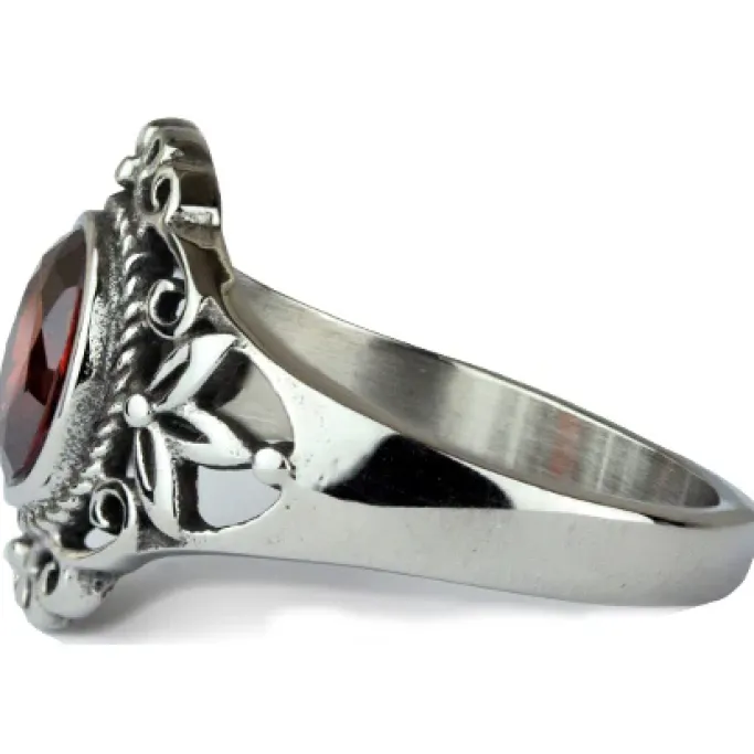 Echt etNox Red Victorian Goth Ring