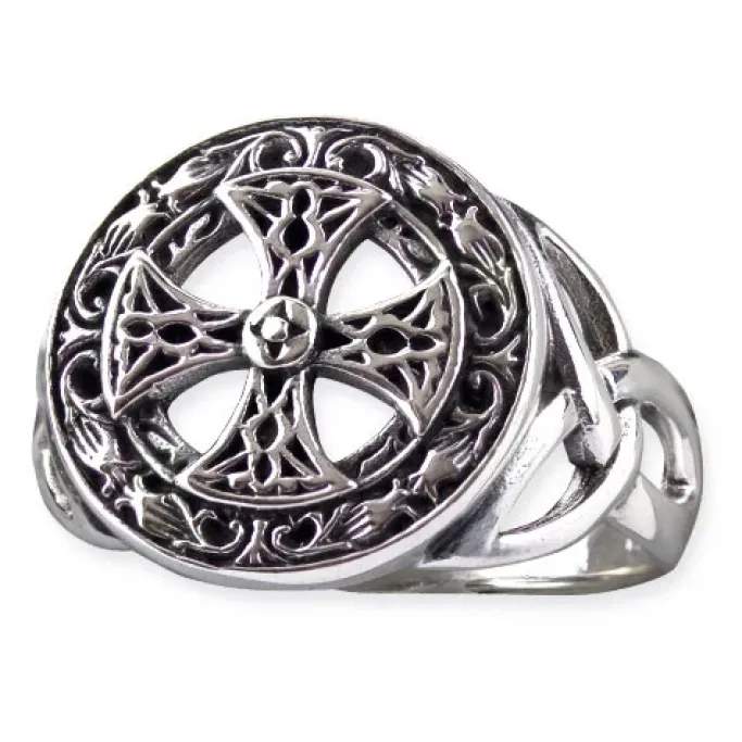 Echt etNox Silver Celtic Cross Ring Sterling Silver