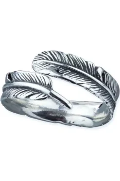 Echt etNox Sterling Silver Feather Ring