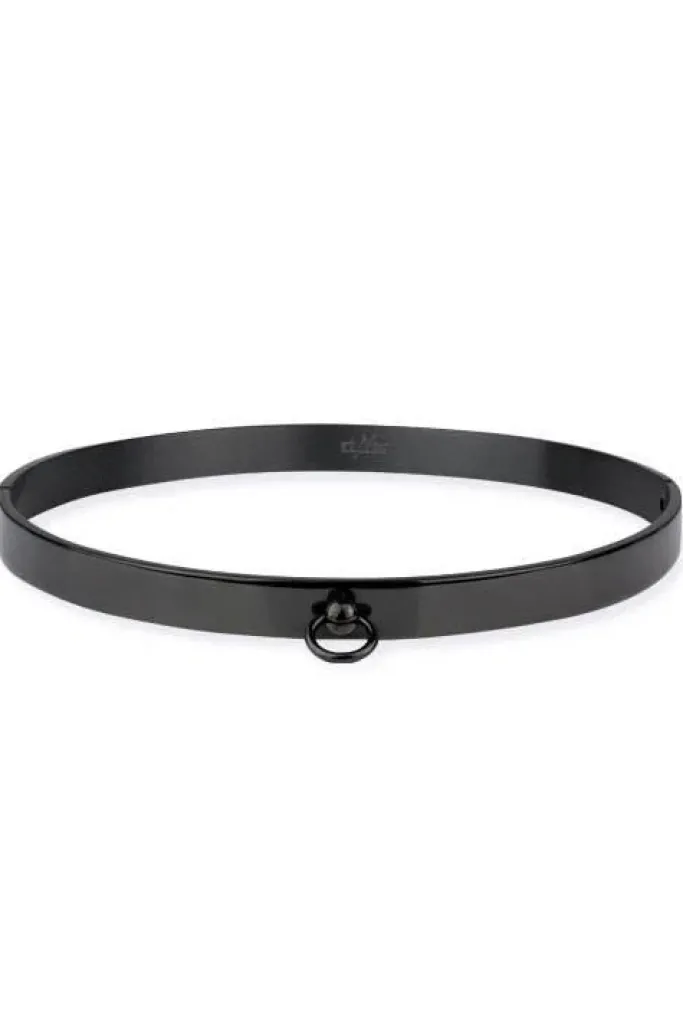 Echt etNox Story of O Black Steel Ring Fetish Choker