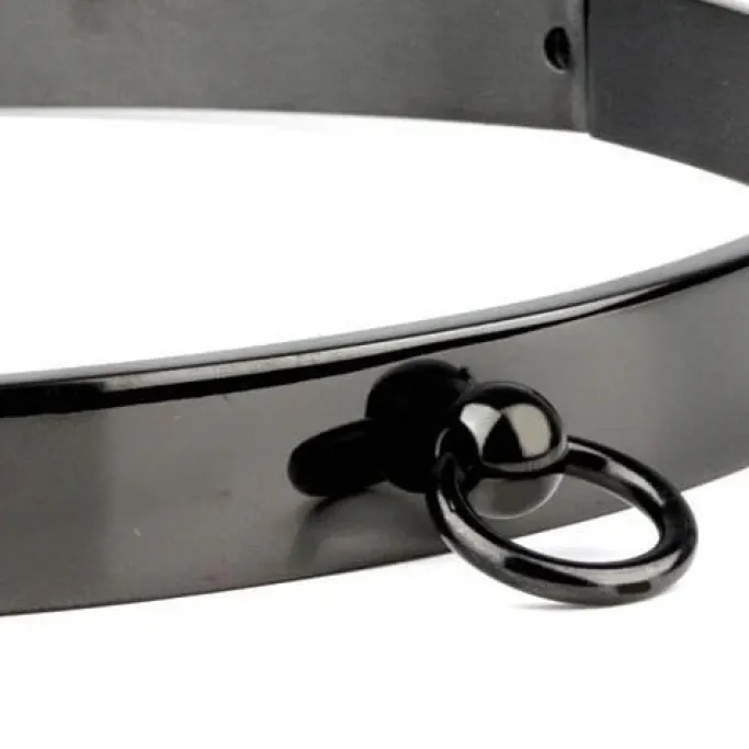 Echt etNox Story of O Black Steel Ring Fetish Choker