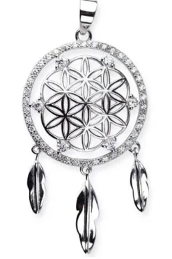 Echt LuxXL Dream Catcher Sterling Silver Pendant with Zirconia