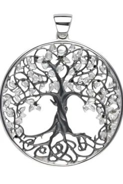 Echt LuxXL Sterling Silver/Black Tree of Life Pendant