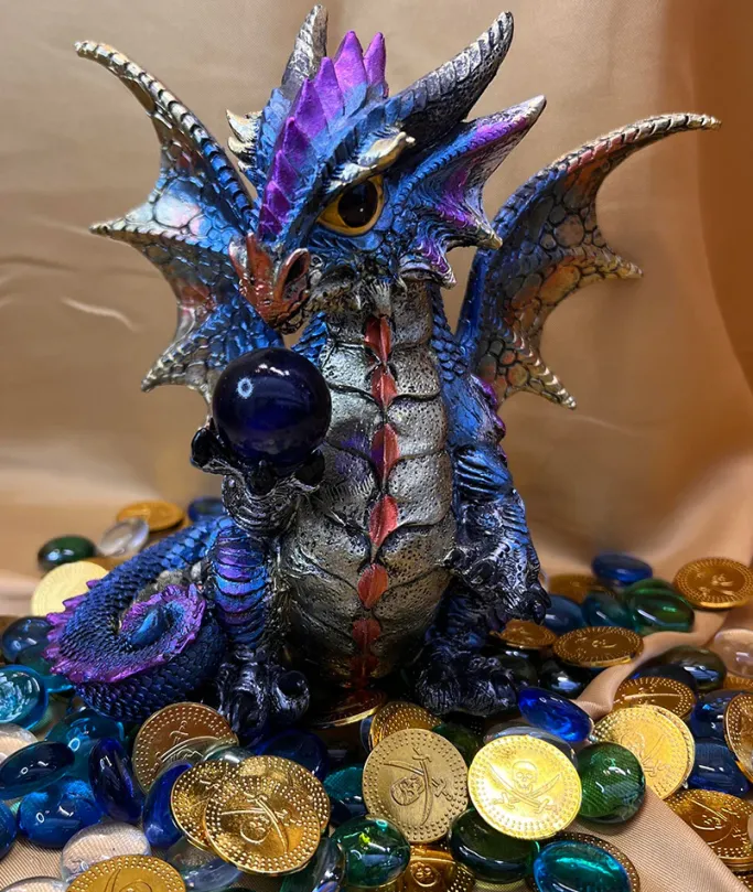 Puckator Enchanted Nightmare Dragon Blue Crystal Soothsayer
