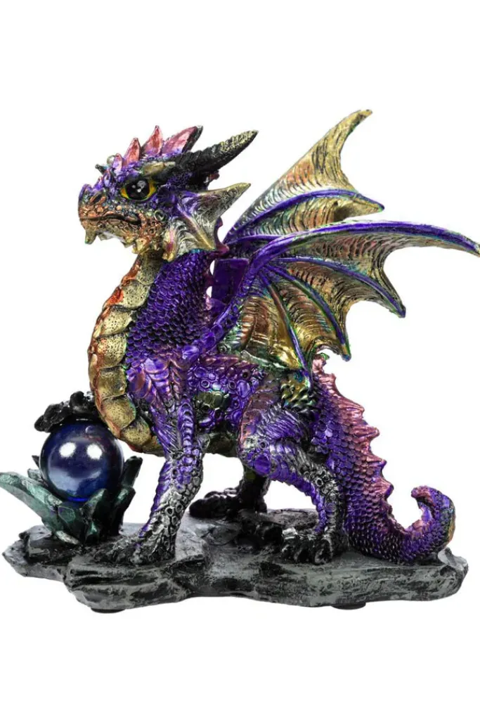 Puckator Enchanted Nightmare Purple Dragon Crystal Rock Soothsayer