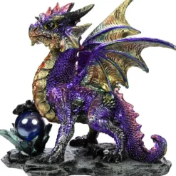 Puckator Enchanted Nightmare Purple Dragon Crystal Rock Soothsayer