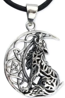 Echt EtNox Howling Wolf in Moon pendant