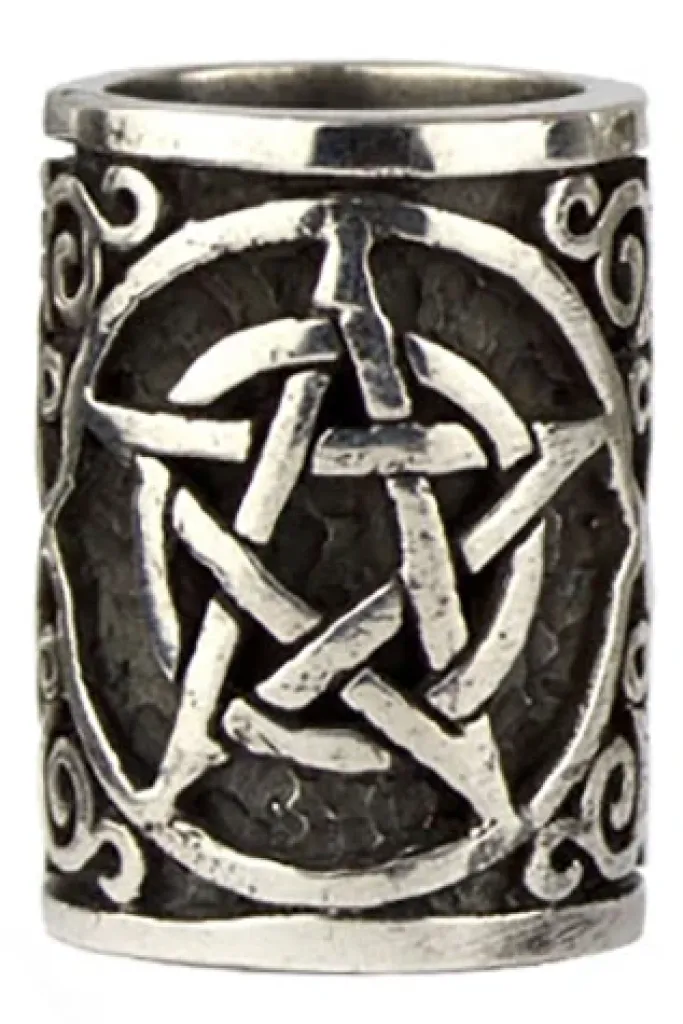 Echt etNox Pentagram Silver Beard/Hair Bead