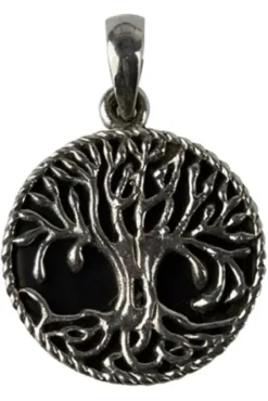 Echt etNox Silver Tree of Life Onyx Pendant