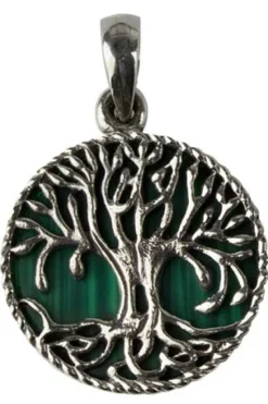Echt etNox Silver Tree of Life Malachite Pendant