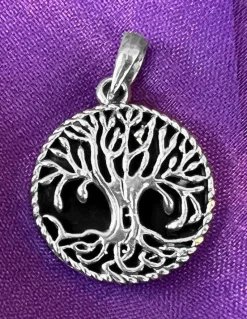 Echt etNox Silver Tree of Life Malachite Pendant