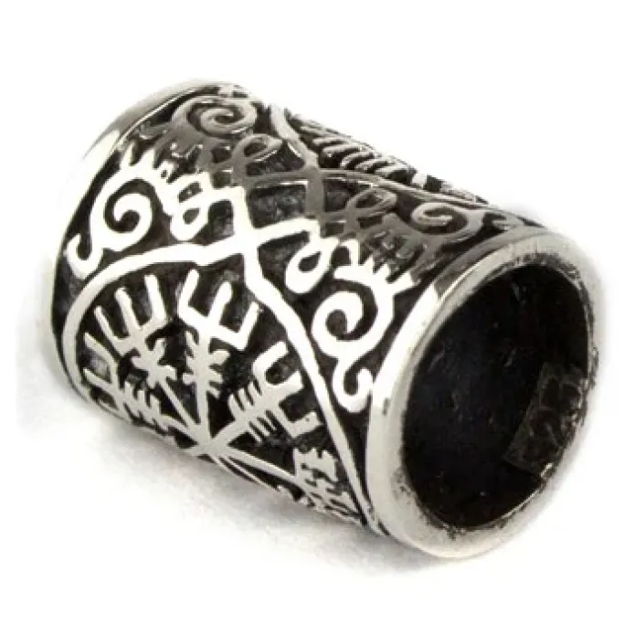 Echt etNox Vegvisir Silver Beard/Hair Bead