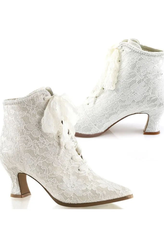 Fabulicious Victorian 30 Boots Ivory