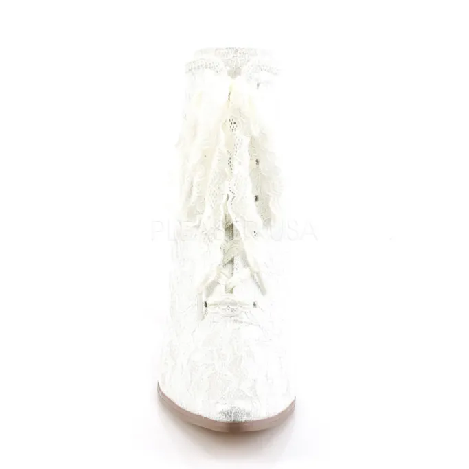 Fabulicious Victorian 30 Boots Ivory
