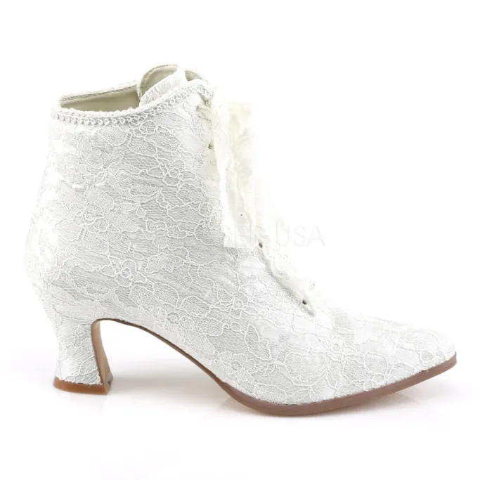 Fabulicious Victorian 30 Boots Ivory