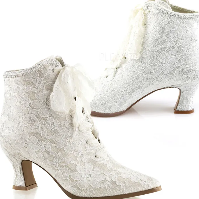 Fabulicious Victorian 30 Boots Ivory