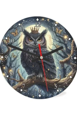 Oakhart Industries Fairytale Owl Glass Clock