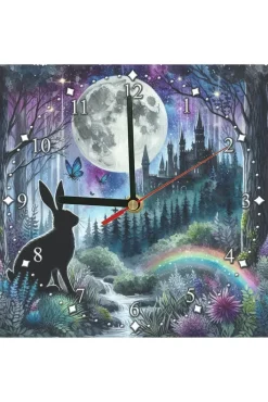 Oakhart Industries Fairytale Rabbit Glass Clock