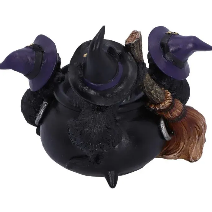 Nemesis Now Familiar Cauldron Witches Cat Candle Holder