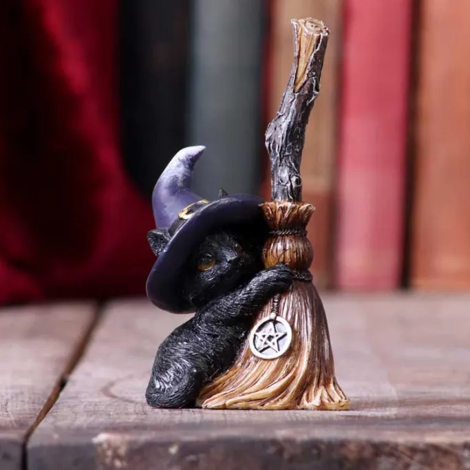 Nemesis Now Familiars Broom Witches Cat