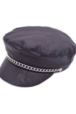 Euro Accessories Faux Leather Captain Hat