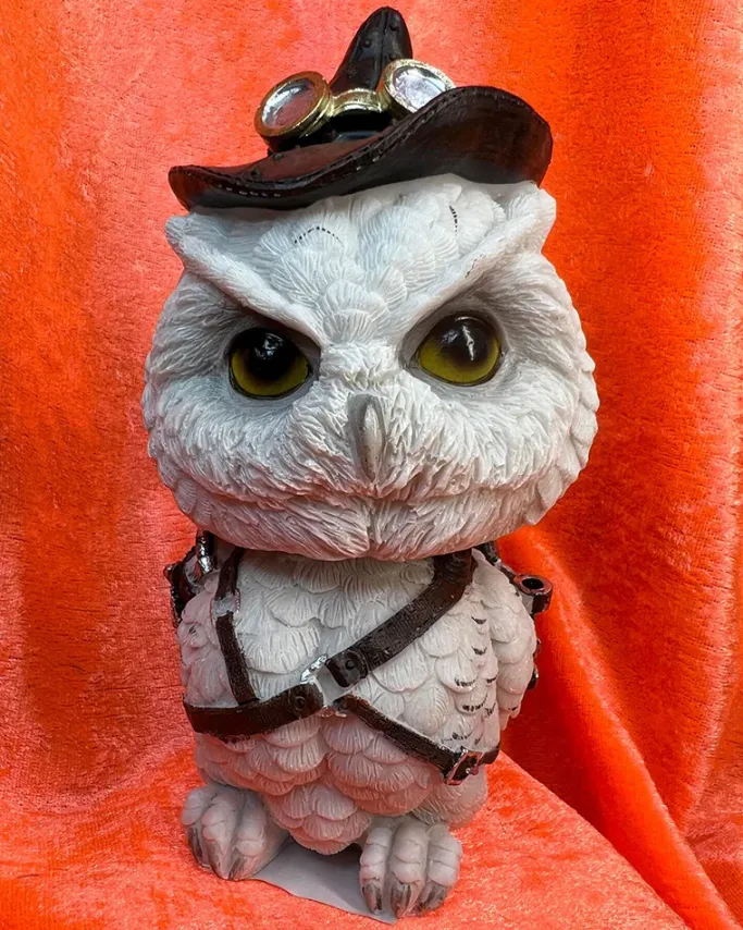 Nemesis Now Feathered Inventor Steampunk Owl Bobblehead