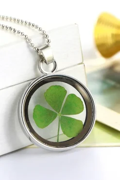 Gothic and Steampunk Jewellery Four Leaf Clover Necklace