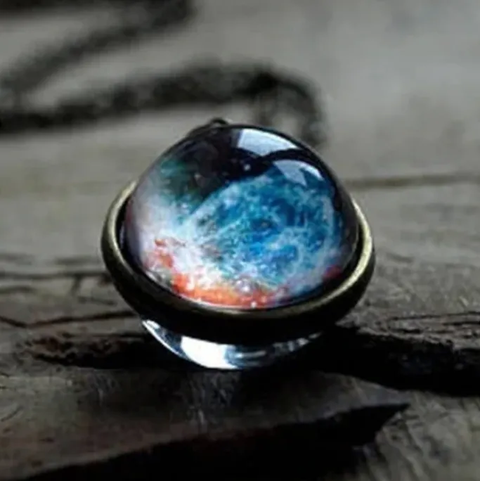 Gothic and Steampunk Jewellery Galaxy Sphere Pendant