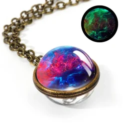 Gothic and Steampunk Jewellery Glow Galaxy Sphere Pendant