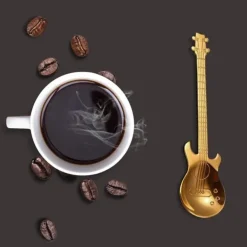 Gothic Accessories Gold Guitar Teaspoon