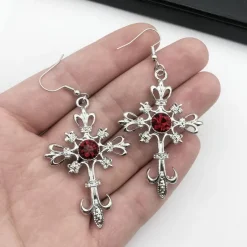 Gothic and Steampunk Jewellery Gothic Cross Earrings