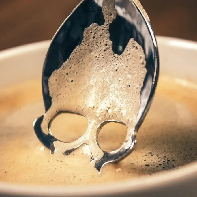 Gothic Accessories Gothic Skull Sugar Spoon Silver