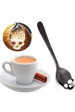 Gothic Accessories Gothic Skull Sugar Spoon Black