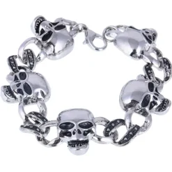 Gothic and Steampunk Jewellery Gothic Skulls Bracelet