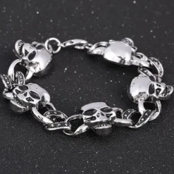 Gothic and Steampunk Jewellery Gothic Skulls Bracelet