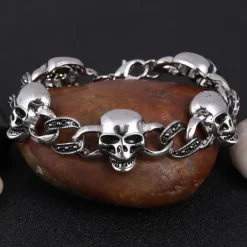 Gothic and Steampunk Jewellery Gothic Skulls Bracelet