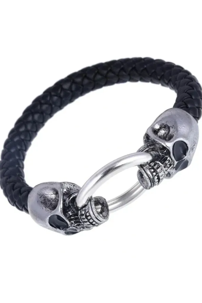 Gothic and Steampunk Jewellery Gothic Skulls Rope Bracelet