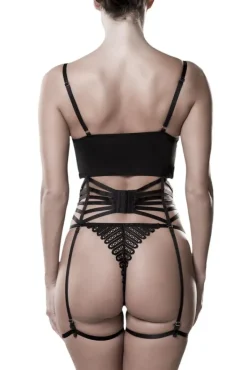 Grey Velvet 3 Piece Suspender Set