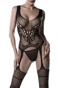 Grey Velvet Bodystocking