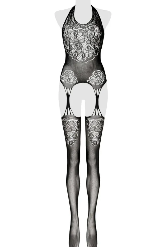 Grey Velvet Bodystocking