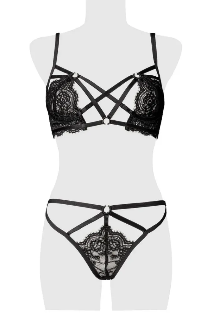 Grey Velvet Bra Set