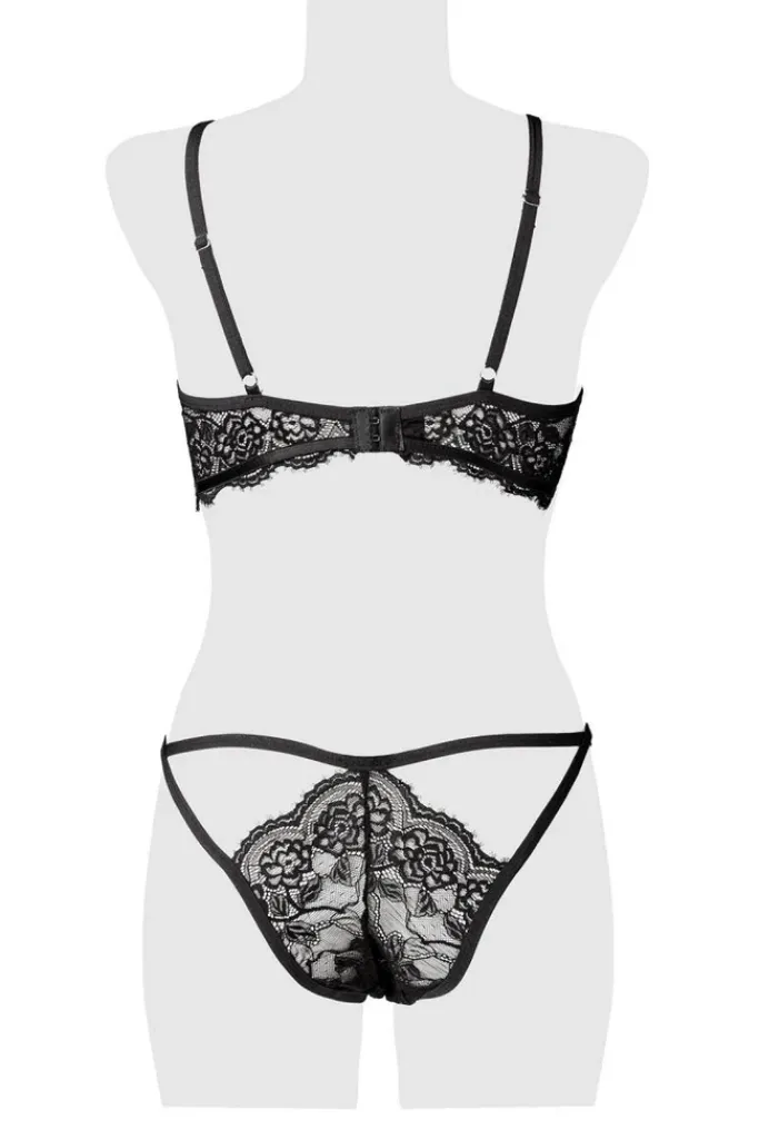 Grey Velvet Bra Set