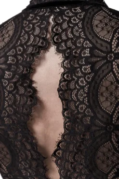 Grey Velvet Collared Lace Set