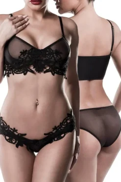 Grey Velvet Erotic Lingerie Set