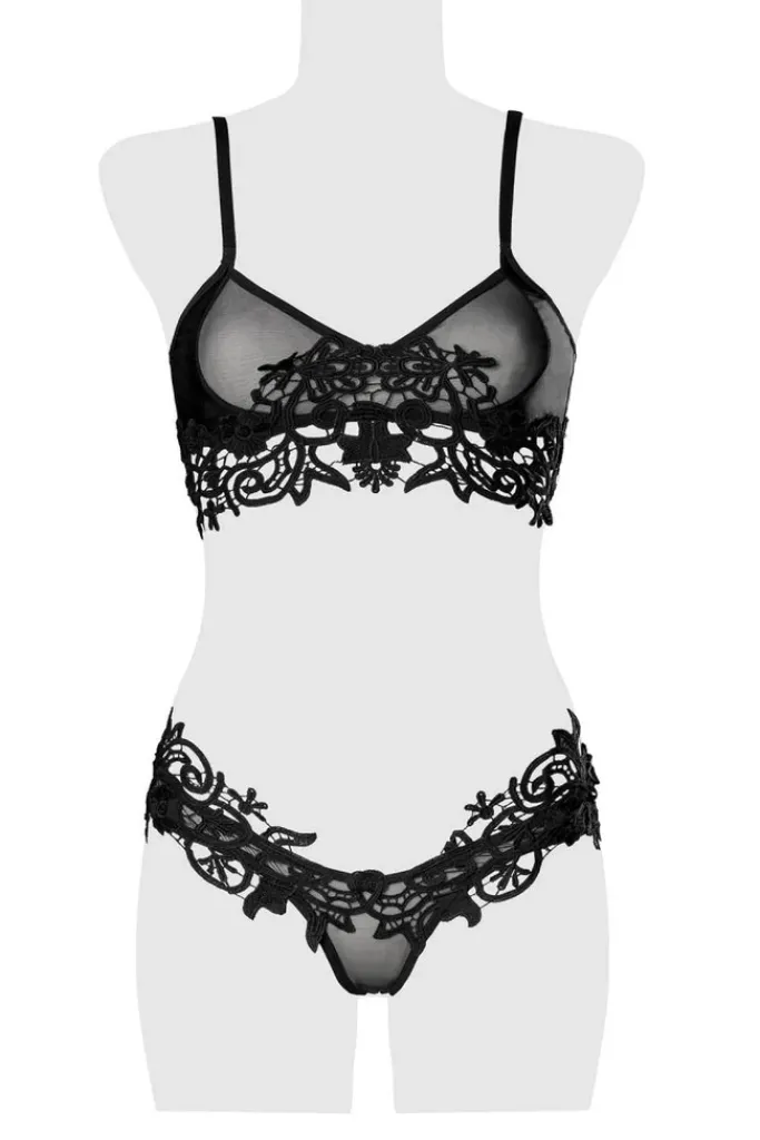 Grey Velvet Erotic Lingerie Set