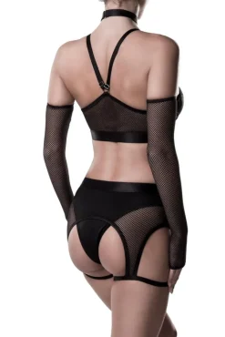 Grey Velvet Erotic Lingerie Set
